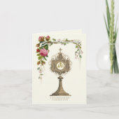 Katholieke Eucharistic Host Gold Monstrance Rozen Kaart (Voorkant)