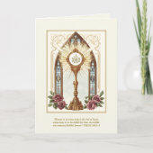 Katholieke Eucharistic Host Gold Monstrance Rozen Kaart (Voorkant)