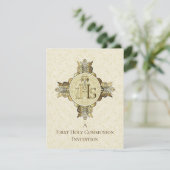 Katholieke Eucharistie Eerste Heilige Communie Uit Kaart (Staand voorkant)