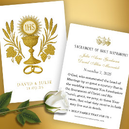 Katholieke Eucharistie Huwelijksgebedskaart Visitekaartje