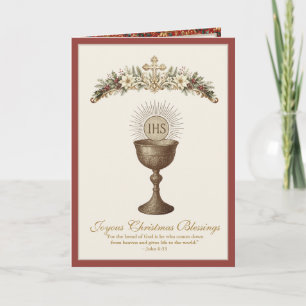 Katholieke Eucharistie Kelk Religieus Feestdagen Kaart