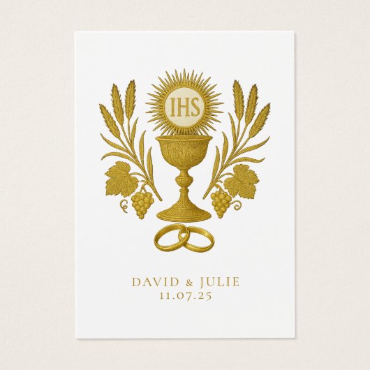 Katholieke Eucharistie Trouwgebed Kaart (Voorkant)