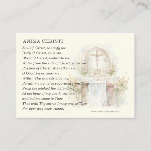 Katholieke Eucharistische Aanbidding Jezus Gebed K Visitekaartje (Achterkant)