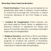 Katholieke eucharistische Adoratie Jesus Prayer Informatiekaartje