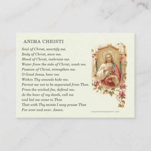 Katholieke eucharistische Adoratie Jesus Prayer Informatiekaartje (Achterkant)