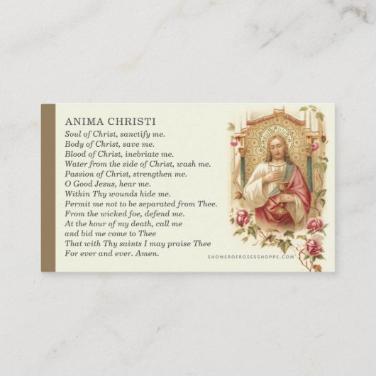 Katholieke eucharistische Adoratie Jesus Prayer Visitekaartje (Achterkant)