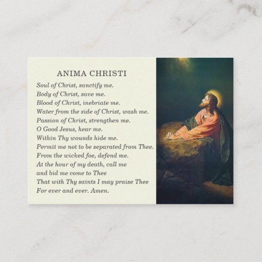 Katholieke eucharistische Adoratie Jesus Prayer Visitekaartje (Achterkant)