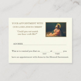 Katholieke eucharistische Adoratie Jezus Benoeming Visitekaartje