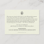 Katholieke eucharistische Adoratie Jezus Benoeming Visitekaartje (Achterkant)