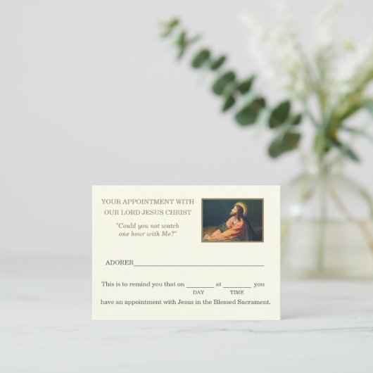 Katholieke eucharistische Adoratie Jezus Benoeming Visitekaartje (Staand voorkant)