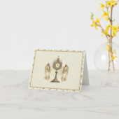 Katholieke Eucharistische Gastheer met Angels Whit Kaart (Gele Bloem)