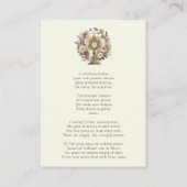 Katholieke eucharistische hostscriptie gebeid contactkaartje (Achterkant)