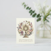 Katholieke eucharistische hostscriptie gebeid contactkaartje (Staand voorkant)