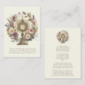 Katholieke eucharistische hostscriptie gebeid contactkaartje (Voorkant / Achterkant)