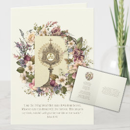 Katholieke eucharistische hostscriptie gebeid kaart