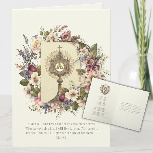 Katholieke eucharistische hostscriptie gebeid kaart