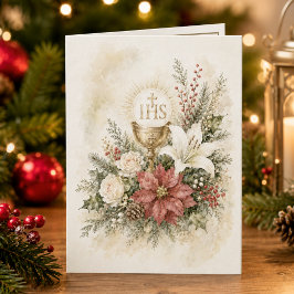 Katholieke Eucharistische Kerst Bloemrijke Vakanti Feestdagen Kaart