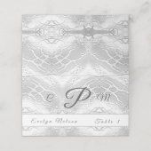 Katholieke Faux-Satin Monogrammed Hartelijk dank Plaatskaartje (Buitenkant ongevouwen)