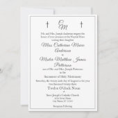 Katholieke Faux-Satin Monogrammed Wedding Invitati Kaart (Voorkant)