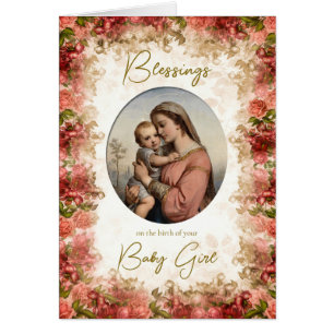 Katholieke felicitaties met nieuwe baby kaart van 