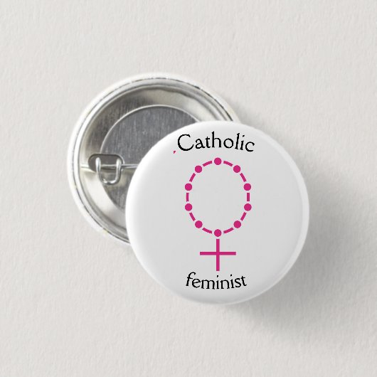 katholieke feminist ronde button 3,2 cm (Voorkant /achterkant)