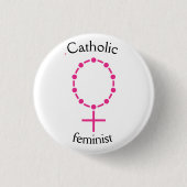 katholieke feminist ronde button 3,2 cm (Voorkant)