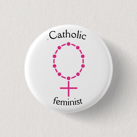 katholieke feminist ronde button 3,2 cm (Voorkant)