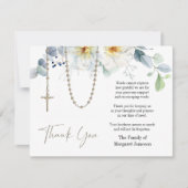 Katholieke Floral Rosary Funeral condoleances Bedankkaart (Voorkant)
