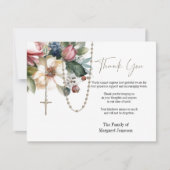 Katholieke Floral Rosary Funeral condoleances Bedankkaart (Voorkant)