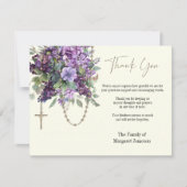 Katholieke Floral Rosary Funeral condoleances Bedankkaart (Voorkant)