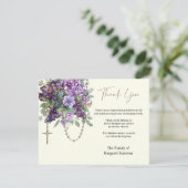 Katholieke Floral Rosary Funeral condoleances Bedankkaart (Staand voorkant)