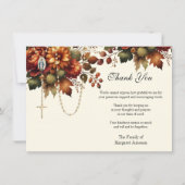 Katholieke Floral Rosary Funeral condoleances Bedankkaart (Voorkant)