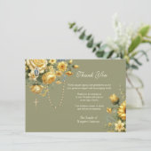 Katholieke Floral Rosary Funeral condoleances Bedankkaart (Staand voorkant)