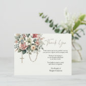 Katholieke Floral Rosary Funeral condoleances Bedankkaart (Staand voorkant)