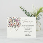 Katholieke Floral Rosary Funeral condoleances Bedankkaart (Staand voorkant)