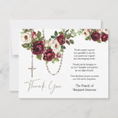 Katholieke Floral Rosary Funeral condoleances Bedankkaart (Voorkant)