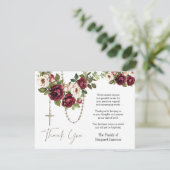 Katholieke Floral Rosary Funeral condoleances Bedankkaart (Staand voorkant)