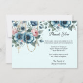 Katholieke Floral Rosary Funeral condoleances Bedankkaart (Voorkant)