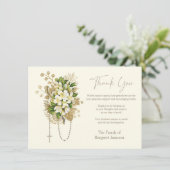 Katholieke Floral Rosary Funeral condoleances Bedankkaart (Staand voorkant)