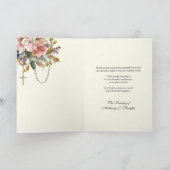 Katholieke Floral Rosary Funeral condoléances Bedankkaart (Binnen)