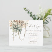 Katholieke Floral Rosary Funeral condoleances Bedankkaart (Staand voorkant)