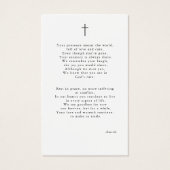 Katholieke Foto Begrafenis Gebed Kaart (Achterkant)