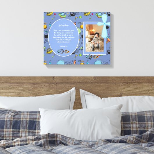 Katholieke foto cadeau jongens - Eerste Communie,  Canvas Afdruk (Insitu (Slaapkamer))