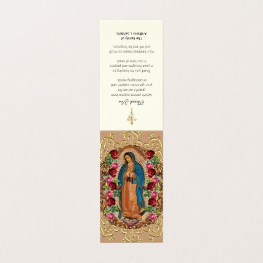 Katholieke Funeral Guadalupe Prayer Heilige Kaart Visitekaartje (Buitenkant ongevouwen)