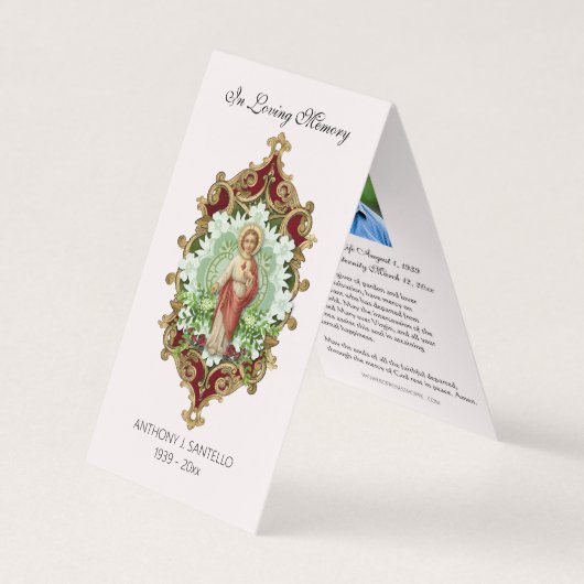 Katholieke Funeral Jesus Prayer Heilige Kaart Visitekaartje (Voorkant)