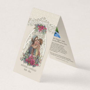 Katholieke Funeral Virgin Mary Jesus Heilige Kaart Visitekaartje