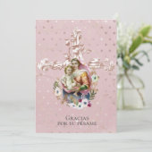 Katholieke Funeral Virgin Mary Jesus Spaans Bedankkaart (Staand voorkant)