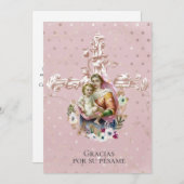 Katholieke Funeral Virgin Mary Jesus Spaans Bedankkaart (Voorkant / Achterkant)