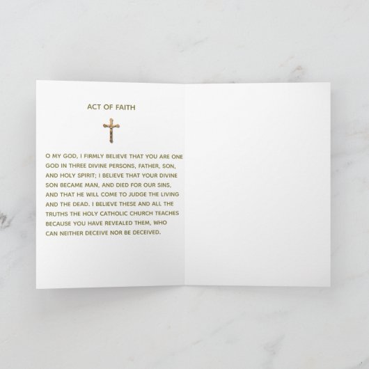 Katholieke Gebed ACT VAN GELOOF Schriftcitaat Kaart (Binnen)
