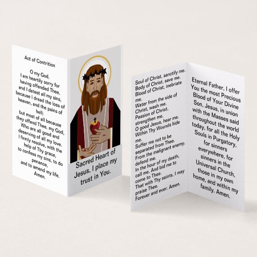 Katholieke gebeden voor Jezus Kaart (Binnen en buitenkant)